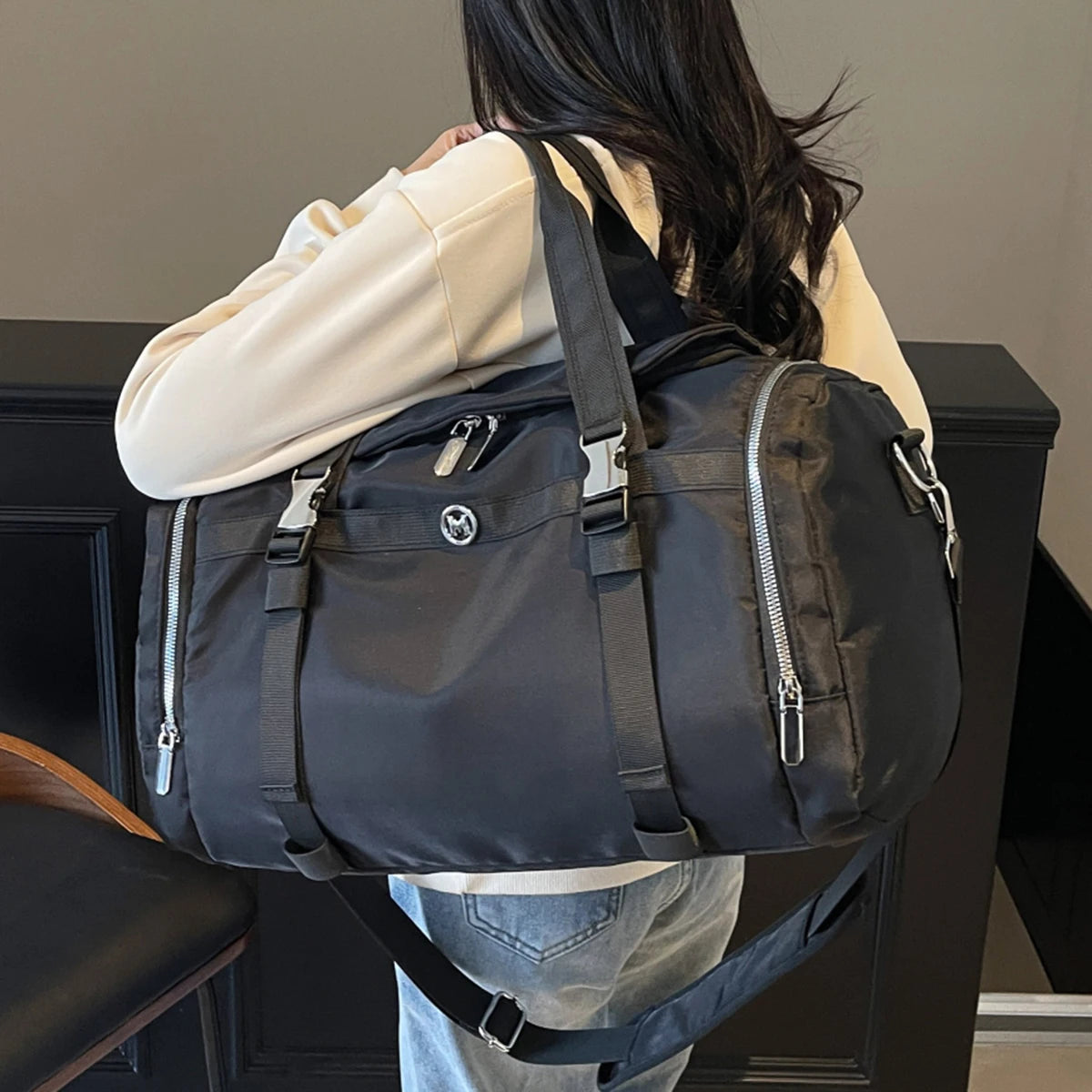 New Travel Bag, Large Capacity, Shoulder Hand Luggage Bag, Travel Storage Bag, Business Trip Boarding Bag, Sports Fitness Bag