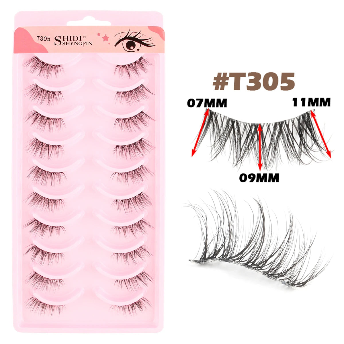10 Pairs Natural Manga Lashes Soft Eyelashes Thick False Eyelashes Manga Eyelashes Daily Dating Makeup Eyelashes Lashes Wispy