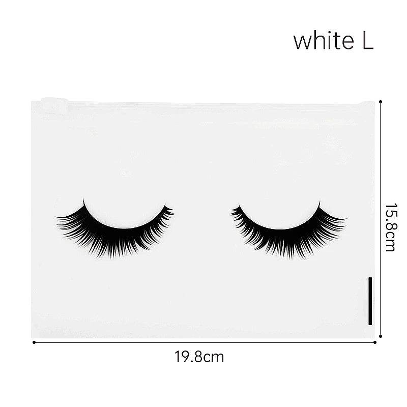 10pcs Eyelash Aftercare Bags With Zipper Toiletry Makeup Pouch Cosmetic Travel Beauty Tool Packaging Lash Extension Supplies