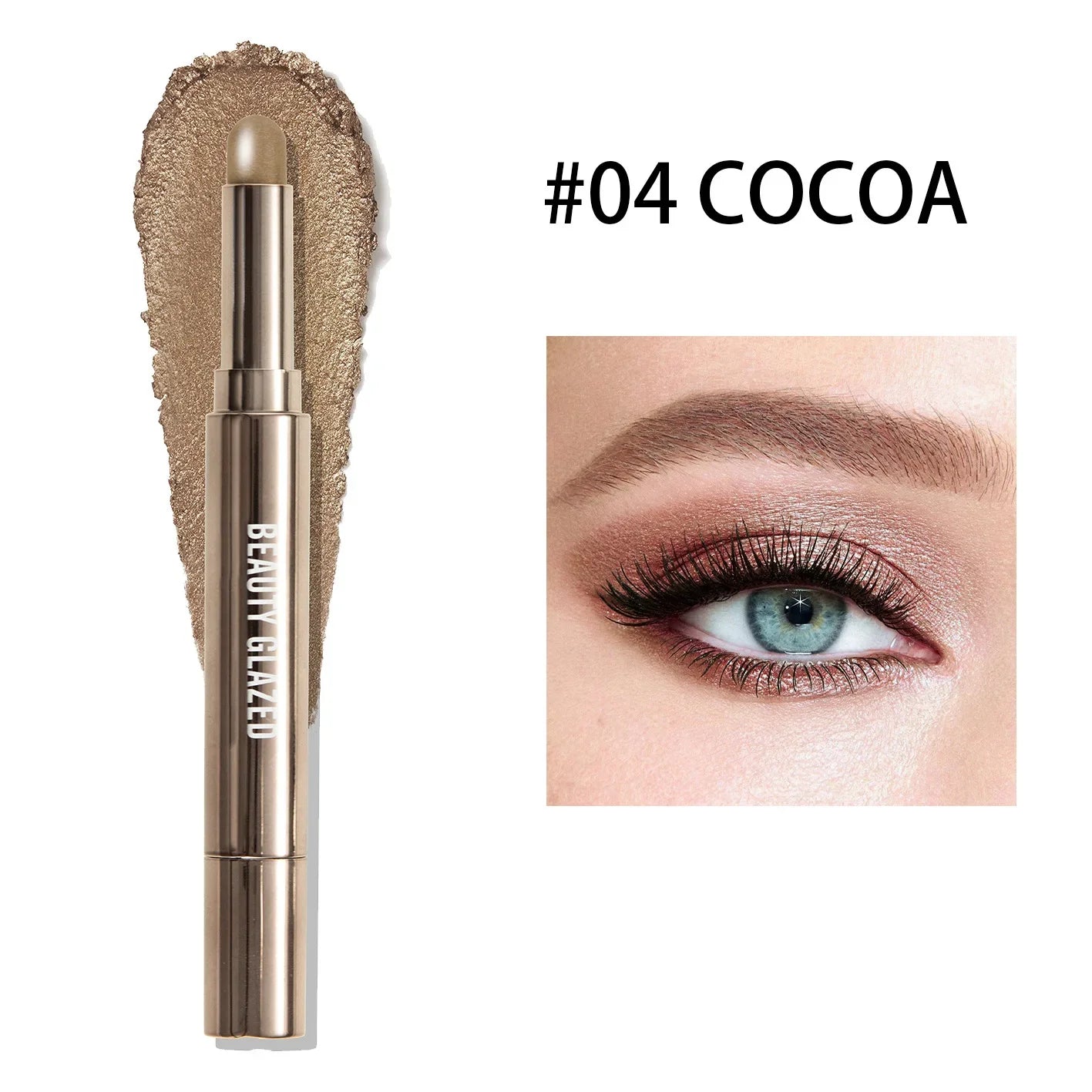 10 Color Double Ended Eye Shadow Stick With Sponge Brush Pearlescent Lasting Eyeshadow Pen Contouring Portable Makeup Cosmetics