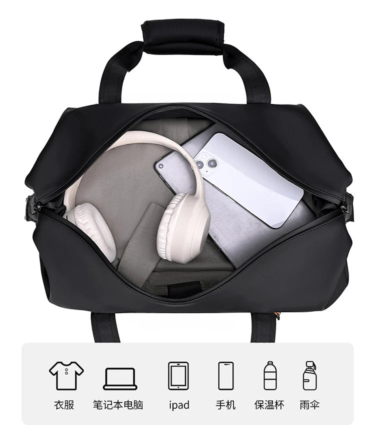New Cross-border Large Capacity Men's Business Travel Tote for Commuting, Water-resistant Gym Bag for Sports and Fitness