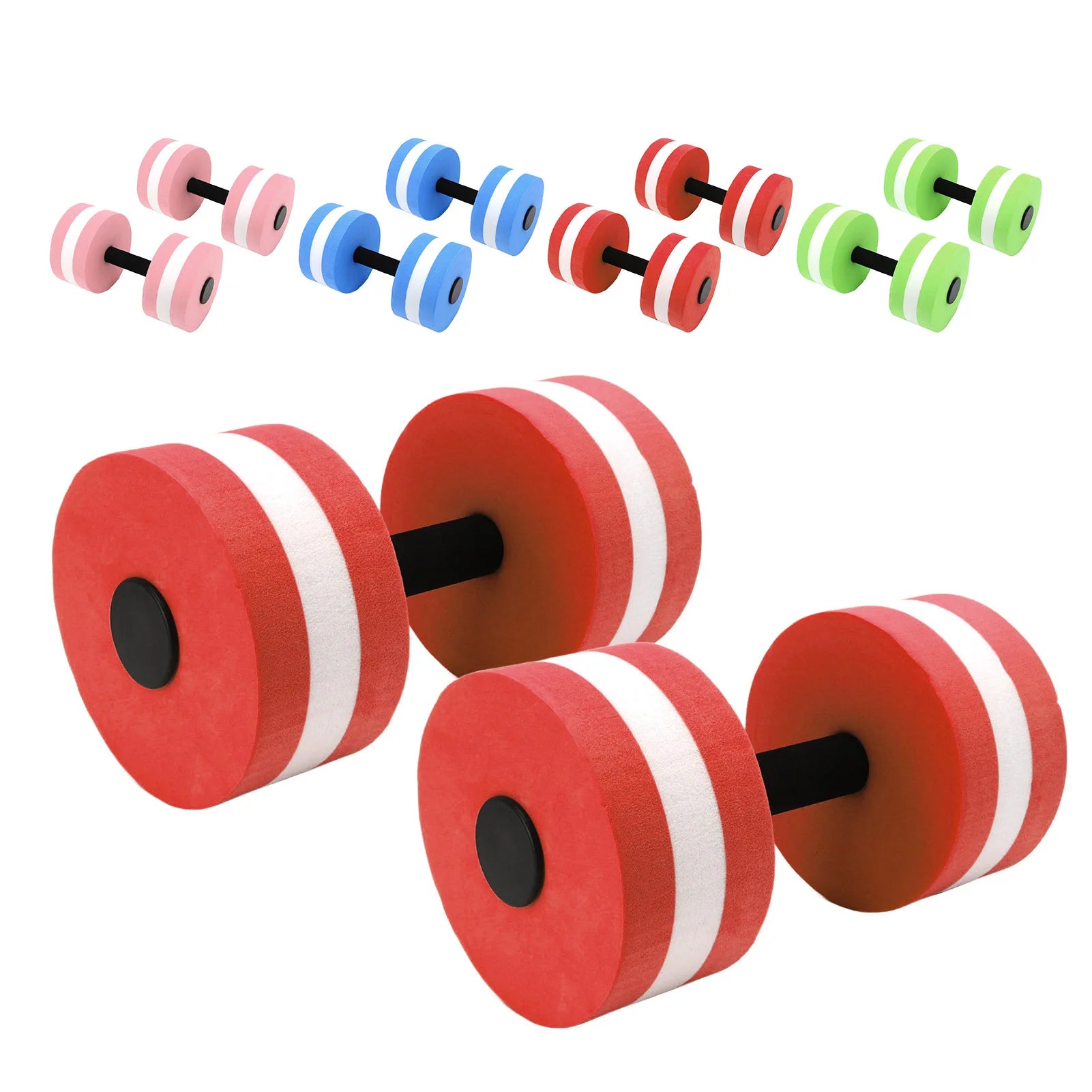 2pcs EVA Water Foam Floating Dumbbell Swimming Pool Water Weight Aerobics Automatic Float Barbell Swim Fitness Dumbbell