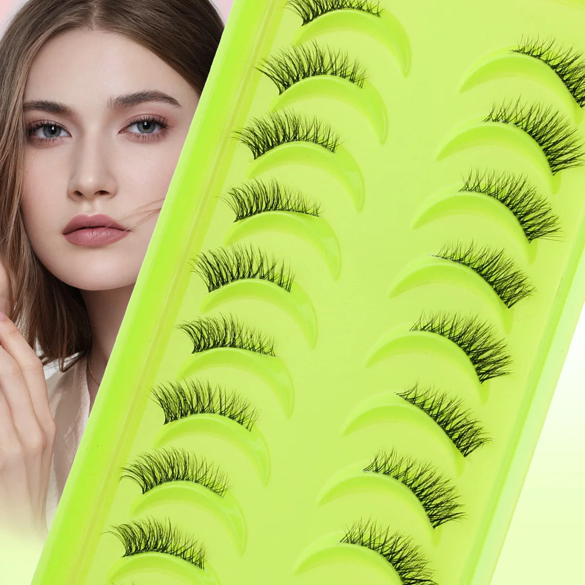 Fake Eyelashes Hot 3/10 Pairs Half Lashes Cat Eye Natural Long Fluffy 3D Mink Lashes Handmade Make up Tools maquillaje Faux Cils