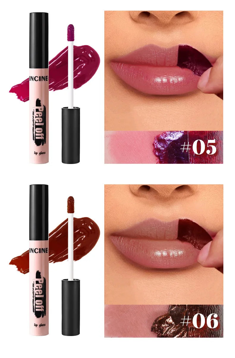 Peel Off Lipstick Matte Pink Tattoo Lip Gloss Waterproof Lipliner Long Lasting Matte Brown Lip Tint Tear-off Lip Stain Cosmetics