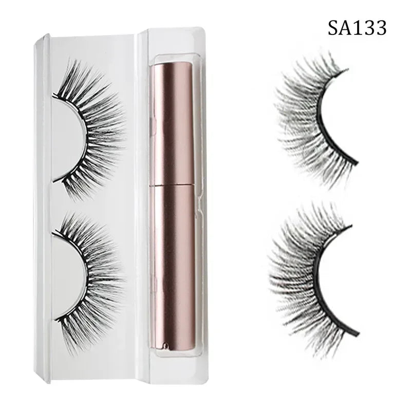 3D Magnetic Eyelashes Set Waterproof Lasting Naturally Magnetic Eyeliner Magnet Eyelashes Makeup Extension False Eyelashes Kit