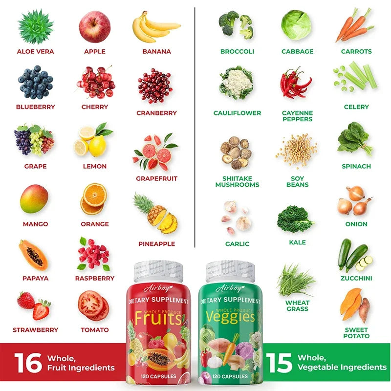 Fruits and Veggies Supplement - Energy Management, Immunity Enhancement, and Intestinal Health Promotion