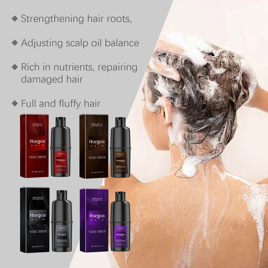 Hair Dye Shampoo Lasting Easy To Color Deep Nourishing Moisturizing Reduce Scalp Irritation Repair Damage Hair Coloring Products