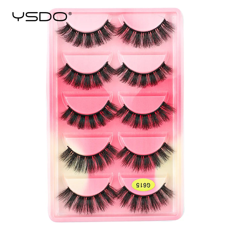 YSDO 5 pairs eyelashes makeup mink strip lashes dramatic eyelashes faux cils natural false eyelashes extension 3d mink eyelashes