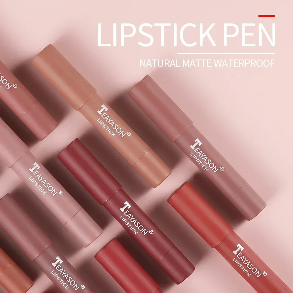 Waterproof Lipliner Pencil Matte Velvet Lip Liner Pen Outline Lip Shape Lipstick Pen Long Lasting Non-stick Cup Makeup Cosmetics