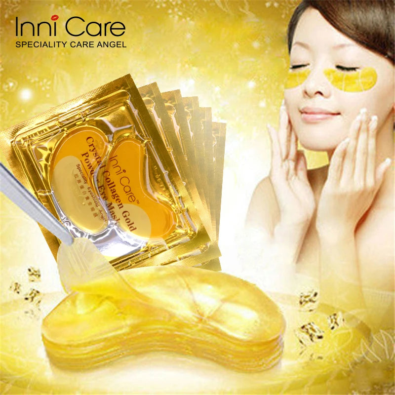 InniCare 40pcs Beauty Gold Crystal Collagen Patches For Eye Moisturizing Firming Eye Mask Korean Cosmetics Skin Care