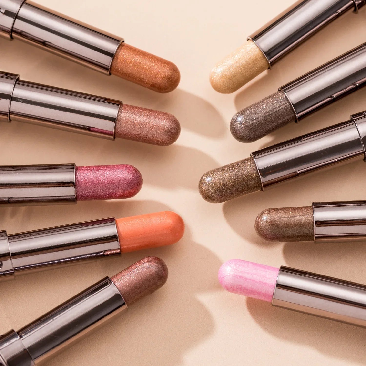 10 Color Double Ended Eye Shadow Stick With Sponge Brush Pearlescent Lasting Eyeshadow Pen Contouring Portable Makeup Cosmetics