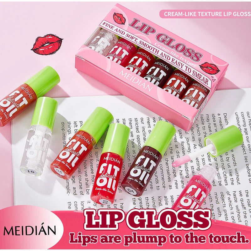 Lip Gloss Kit (6 Colors),Mirror Finish Water Shine Lipstick Set,Long-Lasting Moisturizing Lightweight Lipgloss,Non-sticky Makeup