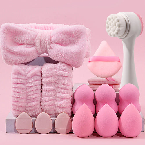 1-16Pcs Cosmetic Puff Makeup Sponge Beauty Egg Face Wash Brush Wash Face Headband Wristband Make Up Accessories