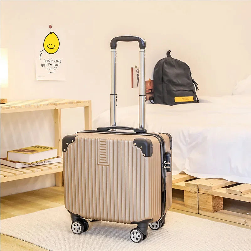 Mini Small 18-Inch Travel Boarding Suitcase Luggage Student Japanese-Style Retro Lightweight Password Trolley Case