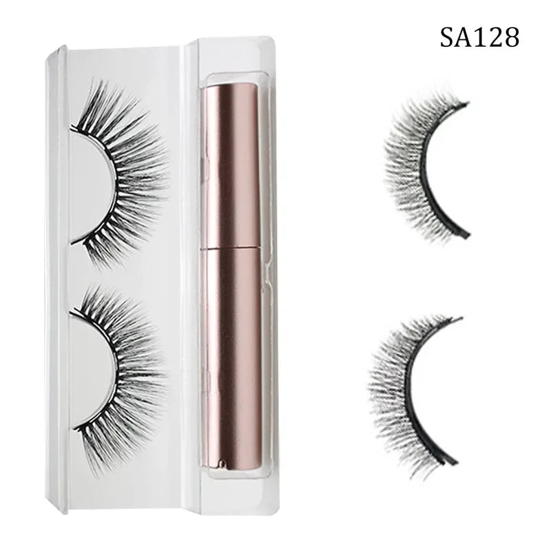 3D Magnetic Eyelashes Set Waterproof Lasting Naturally Magnetic Eyeliner Magnet Eyelashes Makeup Extension False Eyelashes Kit