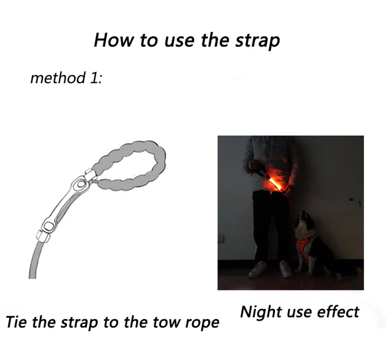 Luminous Strap For Dog Collar Harness Leash Led Light Night Safety Anti-Lost/Avoid Car Accident Glowing Collar For Dogs