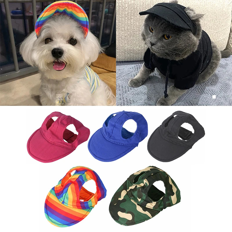 Summer Pet Baseball Cap Pet Hat With Ear Holes Sunscreen Dog Cap For Large Medium Small Dogs Outdoor Hiking Hat Pet Accessories