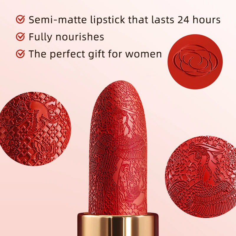 CATKIN Summer Palace Lipsticks Semi-Matte Lipstick Long Lasting for 24H，Lightweight Soft and Ultra Hydrating Lipsticks