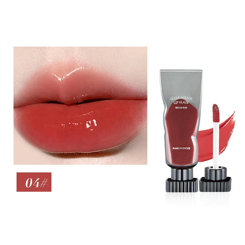6 Colors Jelly Mirror Water Lip Gloss Transparent Glass Lip Glaze Waterproof Liquid Lipstick Nude Brown Clear Lip Tint Makeup