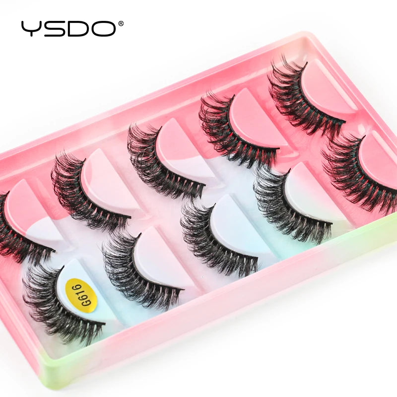YSDO 5 pairs eyelashes makeup mink strip lashes dramatic eyelashes faux cils natural false eyelashes extension 3d mink eyelashes