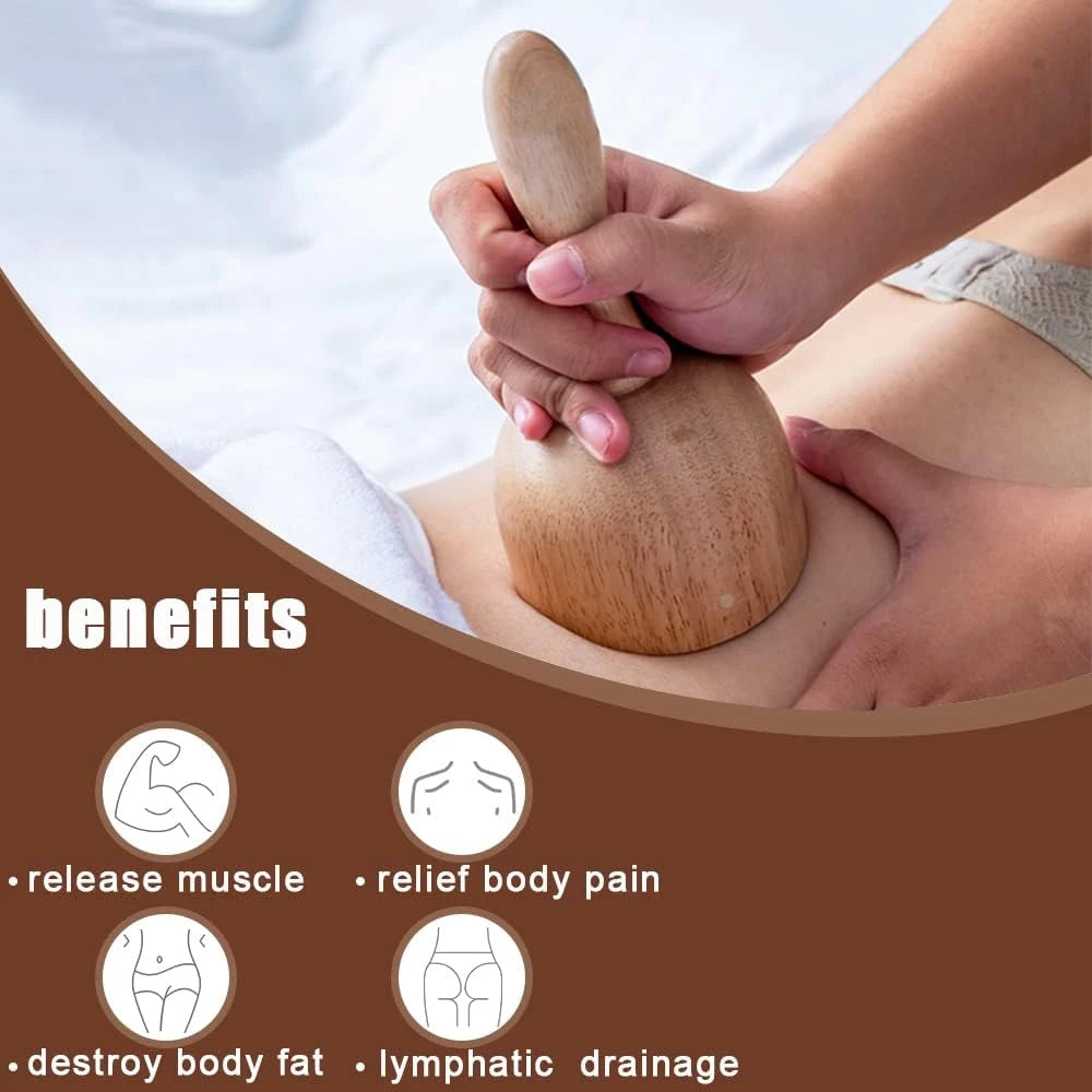 Wood Therapy Massage Roller Stick Wood Massage Cup Wooden Lymphatic Drainage Gua Sha Tool Body Shaping Muscle Massage Relaxation
