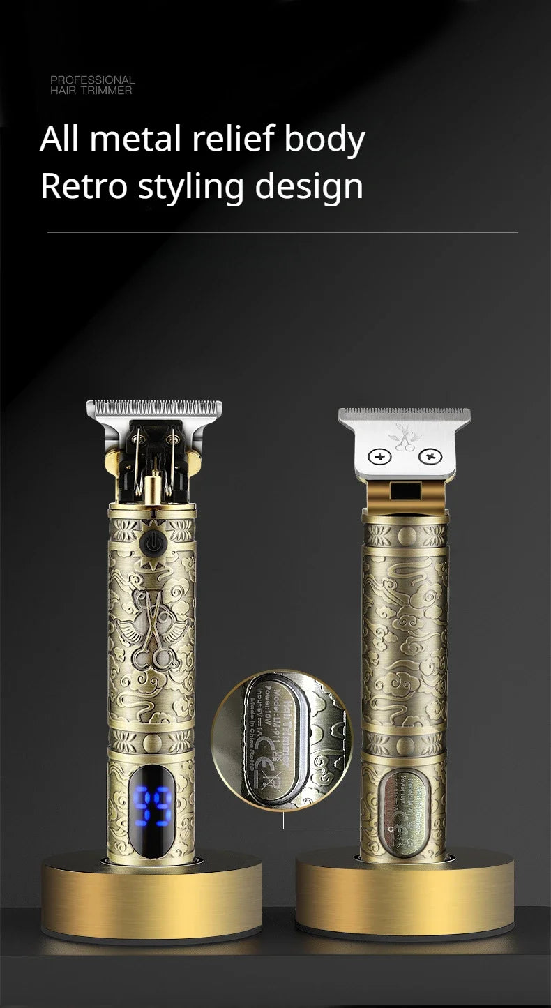 Hair Clipper for Men Resuxi LM-911 Hair Trimmer Retro Charging Pusher with Base  Hair Cutting Machine