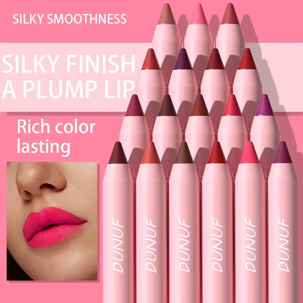 Sexy Dark Red Brown Lipstick Pencil Matte 18 Colors Lip Liner Crayons Rich Full Color Lip Tint Silky Natural Creamy Texture Pen