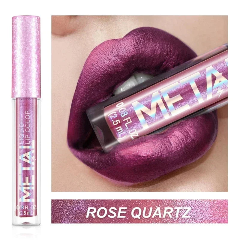 Waterproof Pearl Matte Lipstick Long Lasting Non-Stick Cup Lip Glaze Shimmer Glitter Metallic Lip Gloss Lips Makeup Cosmetics