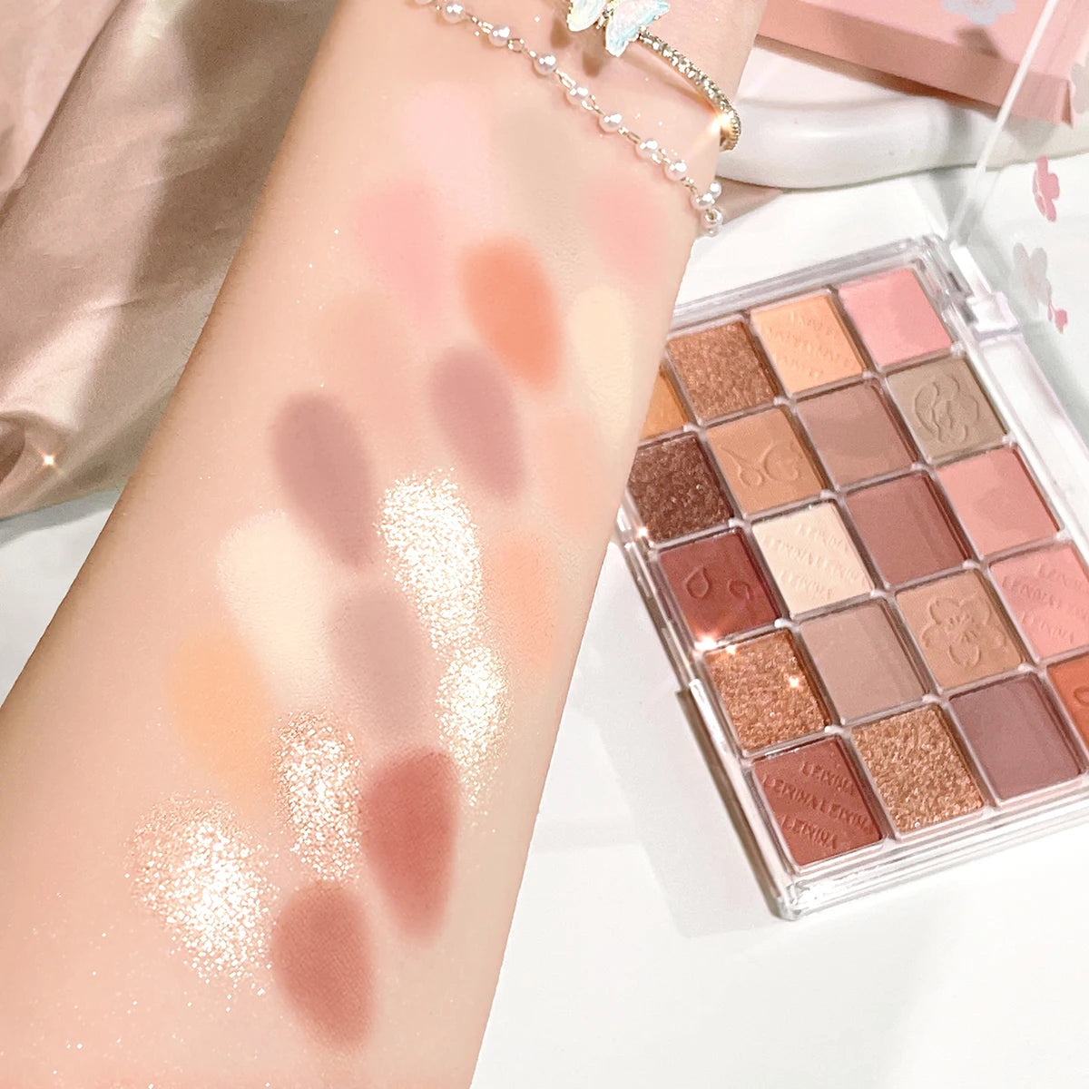 20-Color Eyeshadow Palette with Glitter, Shimmer, and Matte Finishes – Instagram Makeup Palette