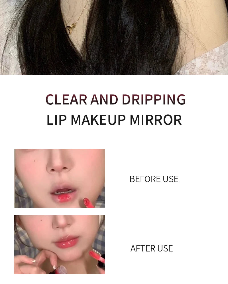 HERORANGE Color-Cooling Shimmering Lip Gloss Hydrating Silky Long-Lasting Color-Dyeing Clear Watery Mirror Lip Glaze