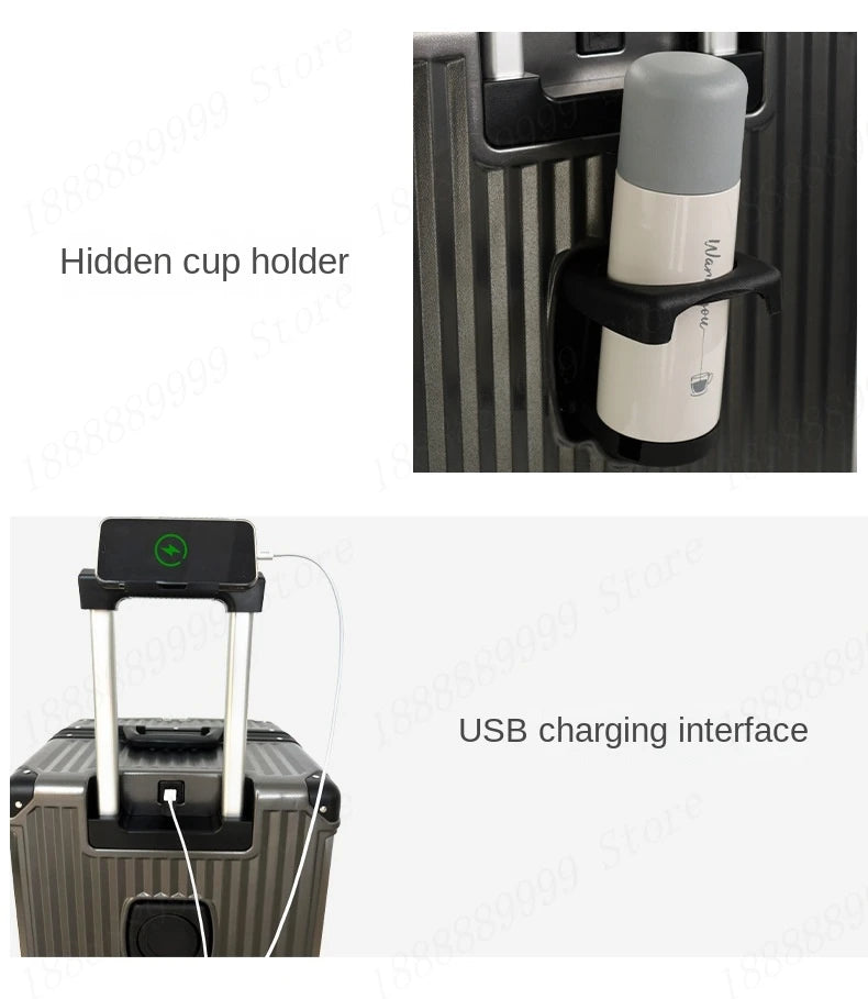 Large Capacity Luggage Aluminum Frame Suitcase Trolley Case PC TSA Lock Suitcases Travel Bags Oversized 24/26/28/30 inch