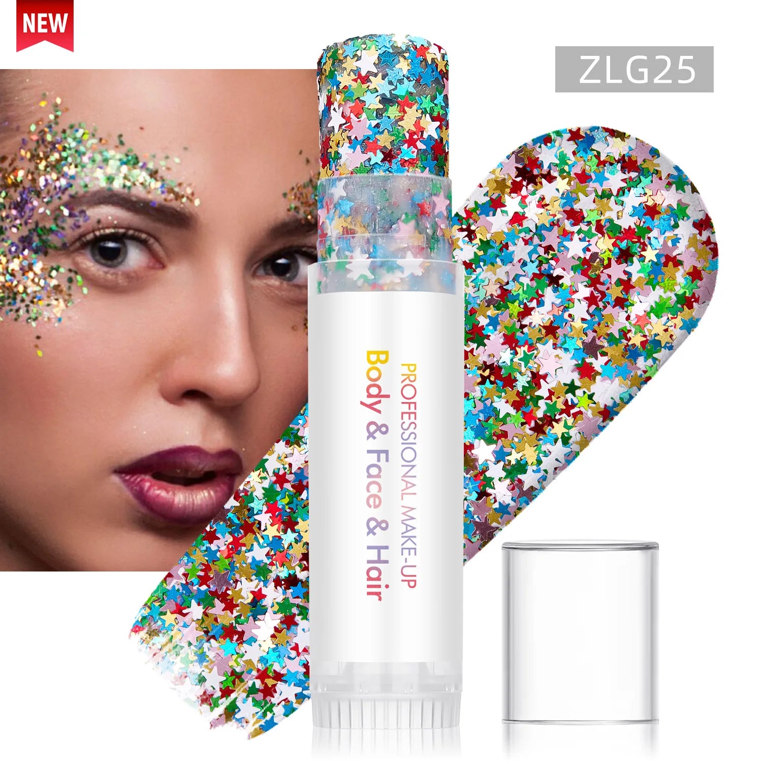 New Body Glitter Stick Face Painting Sequins Gel Mermaid Chunky Glitter Glue for Carnival Hair Body Eye shadow Makeup