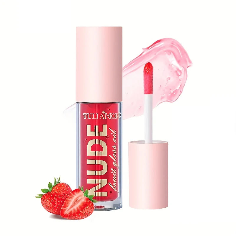 4 Colors Fruit Lip Oil Moisturizing Lip Plump Clear Hydrates And Shines Mirror Water Gloss Lip Glaze Liquid