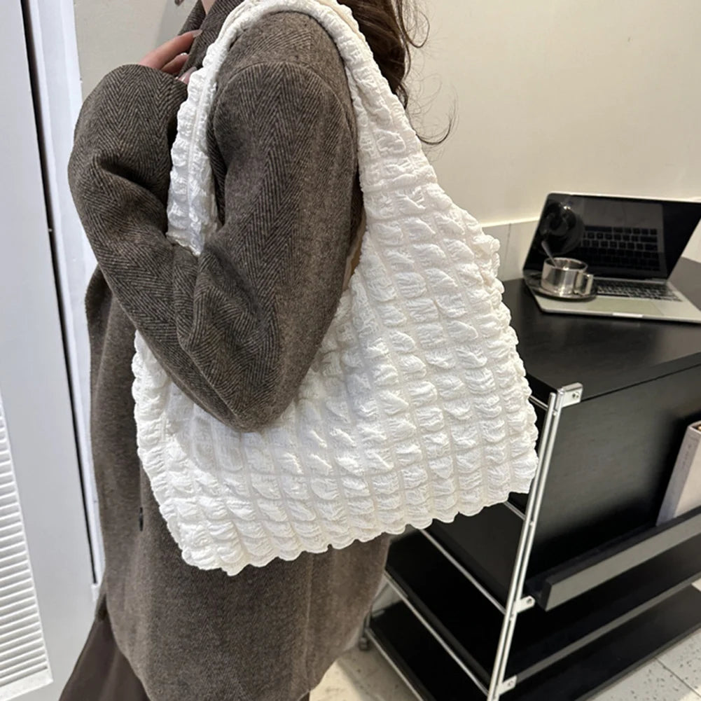 Elegant Handbag Pleated Cloud Bag Female Candy Color Large Capacity Shoulder Bag Handbags Shopping Girls Pouch Tote Bolsas