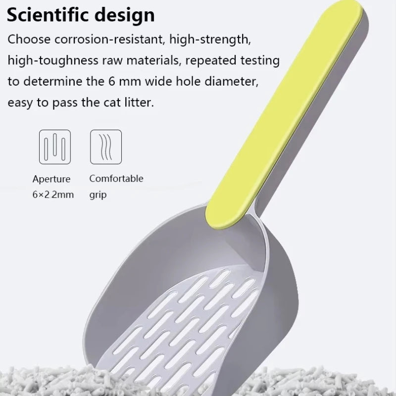 Cat Litter Scoop with Base Plastic Self Cleaning Cat Litter Shovel Cat Toilet Cleaning Tool Lightweight Manure Cleaner Cat Litte