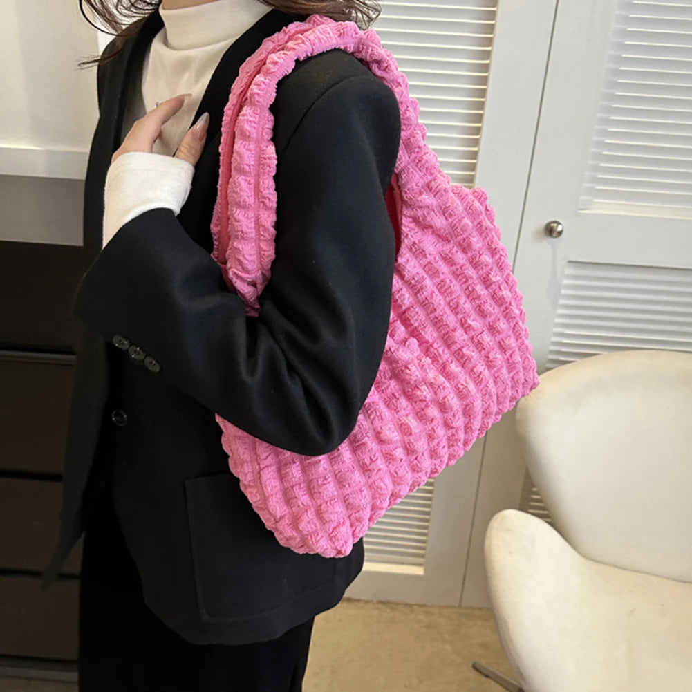 Elegant Handbag Pleated Cloud Bag Female Candy Color Large Capacity Shoulder Bag Handbags Shopping Girls Pouch Tote Bolsas