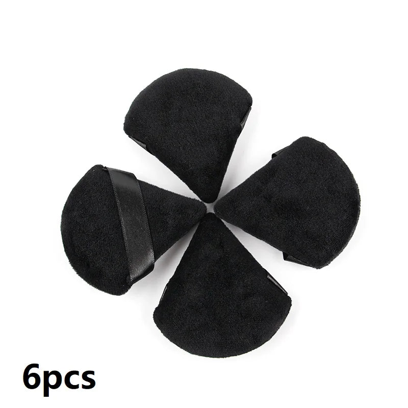 Triangle Velvet Powder Puff 1/2/3/6Pcs Face Mini Make Up Sponges Reusable Washable Cosmetic Eye Beauty Makeup Tool Accessories