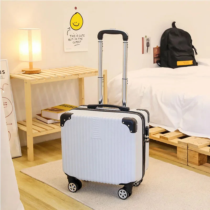 Mini Small 18-Inch Travel Boarding Suitcase Luggage Student Japanese-Style Retro Lightweight Password Trolley Case