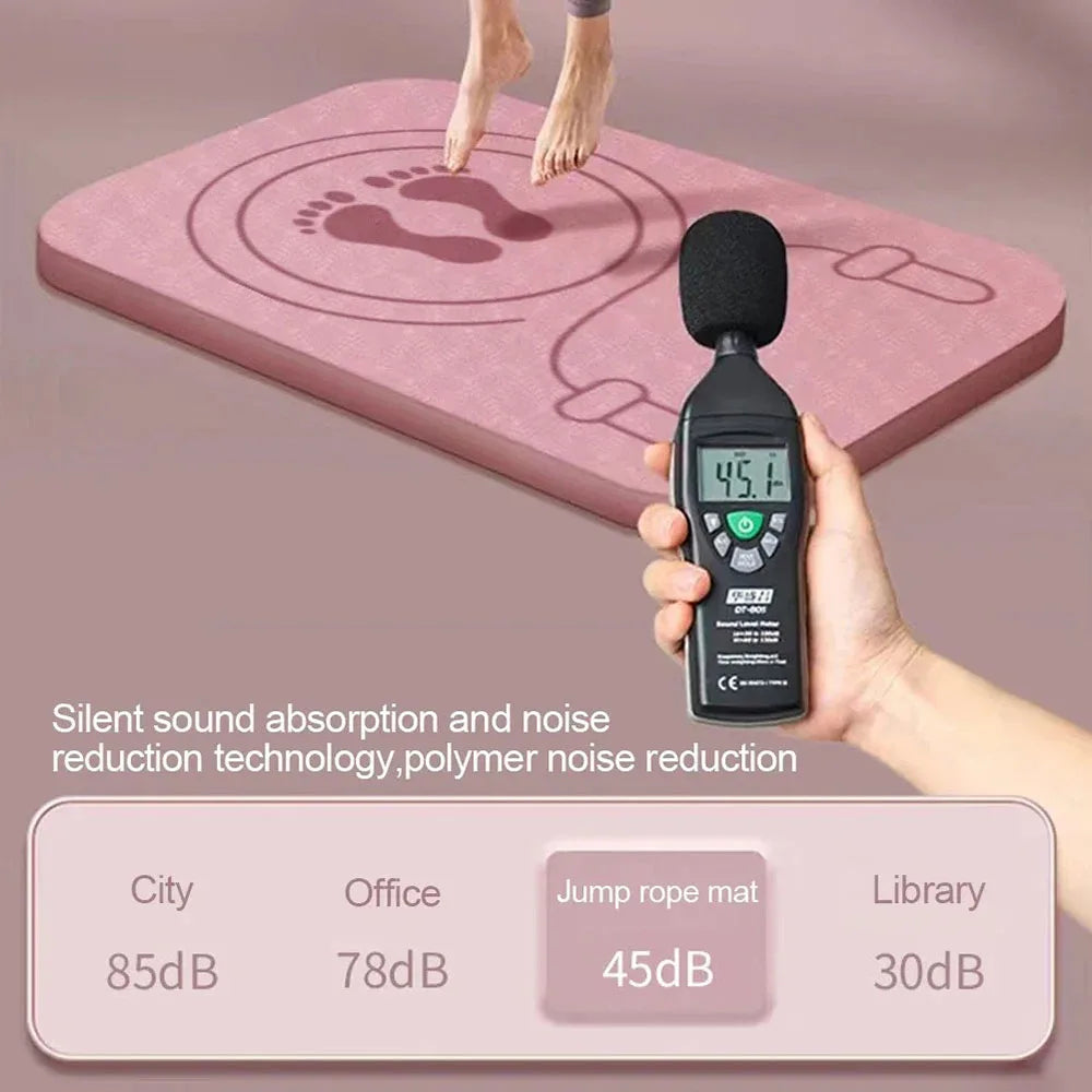 5 Colors Shockproof Jump Rope Mat Waterproof Soundproof Fitness Pad Home Exercise Mat TPE Anti-Slip 60x45cm Cordless Rope Pad