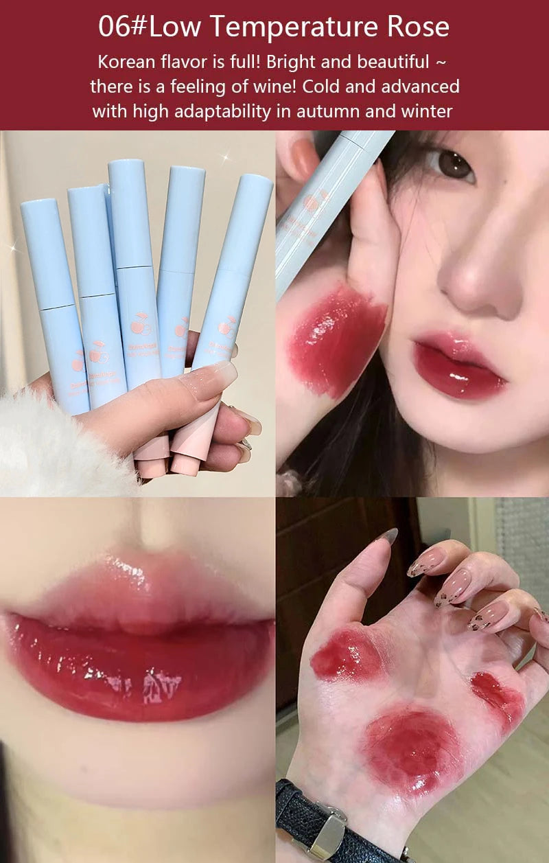 Mirror Glossy Lipstick Long Lasting Moisturizing Natural Lip Plumper Makeup Plumping Lip Glaze Cosmetics Exfoliating for Lips