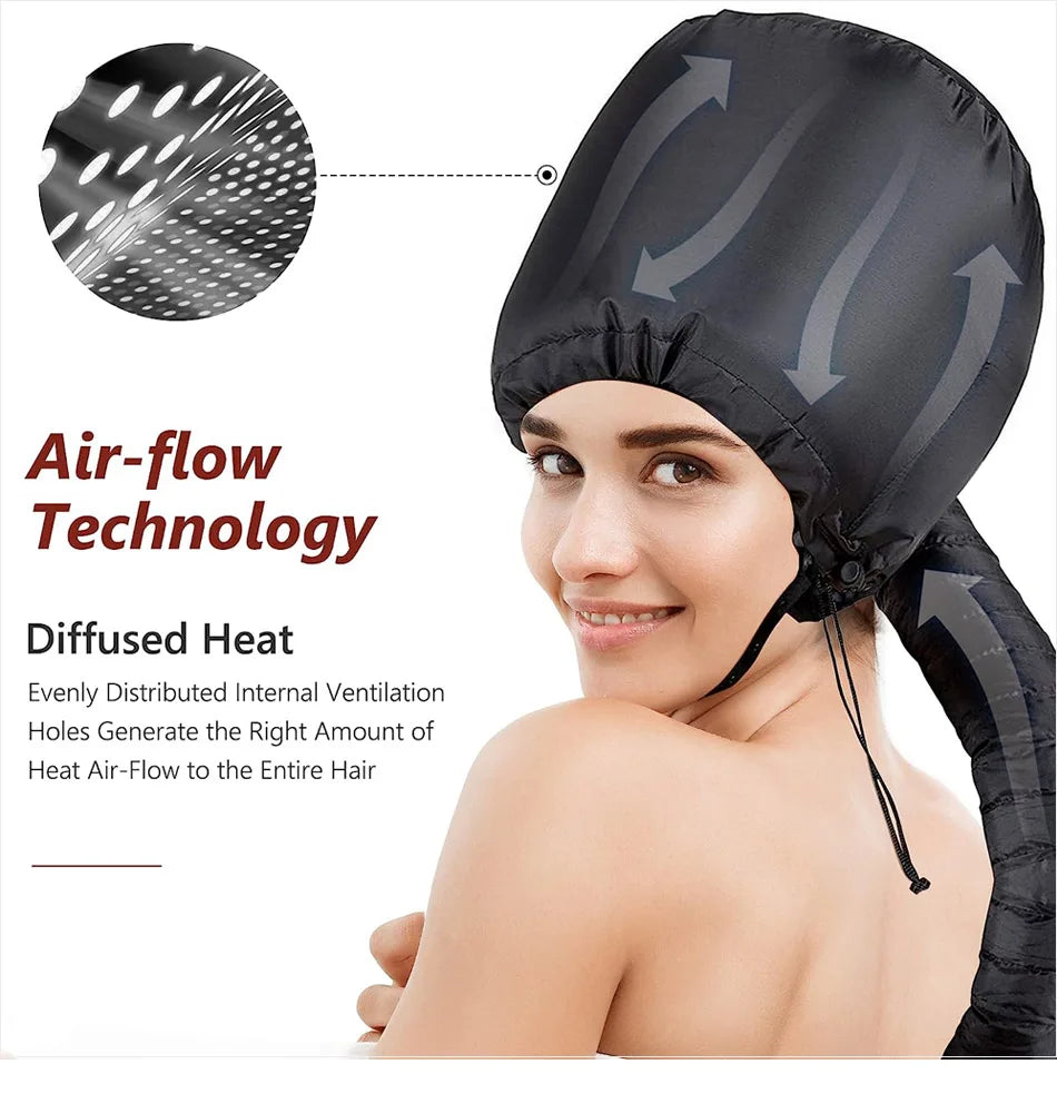 Portable Hair Dryer Bonnet Hood Hair Blow Dryer Attachment 1Pc Adjustable Hairdryer Cap Salon Heating Cap for Drying,Styling