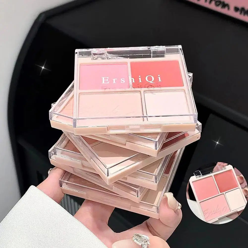 4 Colors Concealer Blush Cream Matte Highlight Contour Makeup All-in-one Palette Rose Hawthorn Cheek Tint Blusher Powder Makeup
