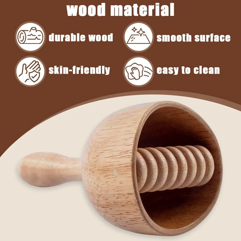 Wood Therapy Massage Roller Stick Wood Massage Cup Wooden Lymphatic Drainage Gua Sha Tool Body Shaping Muscle Massage Relaxation