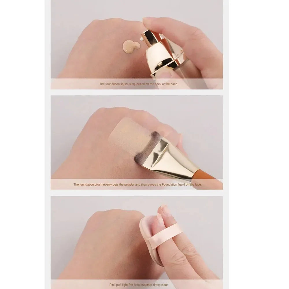 Foundation Brush With Wooden Handle Ultra Thin Flat BB Cream Makeup Brushes Concealer Foundation Natural Look Makeup Tool