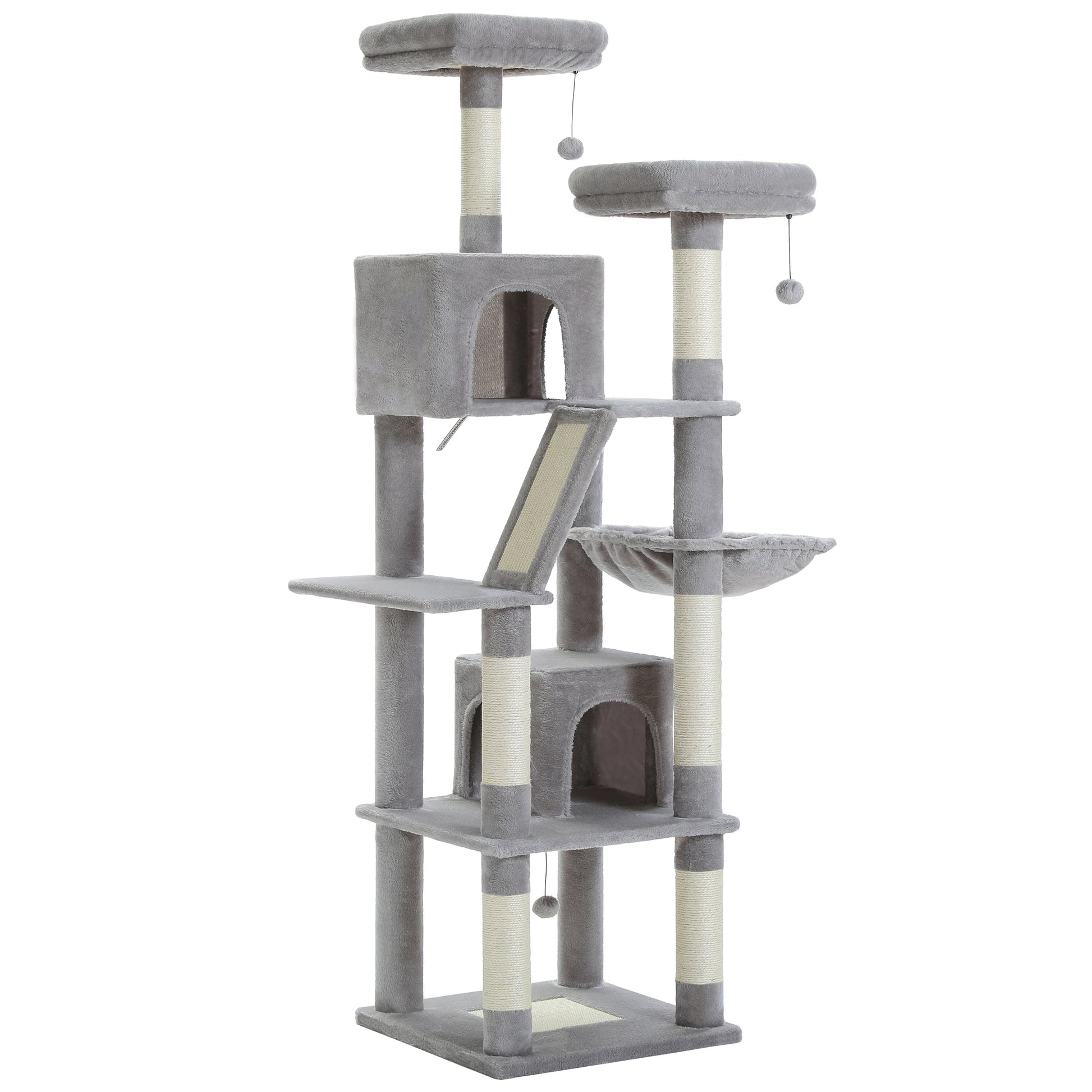 Multi-Level Cat Tree with Scratching Posts, Cozy Condo, Hammock, Large Cat Tower for Indoor Cats, Cat Scratching Board, Cat Toys