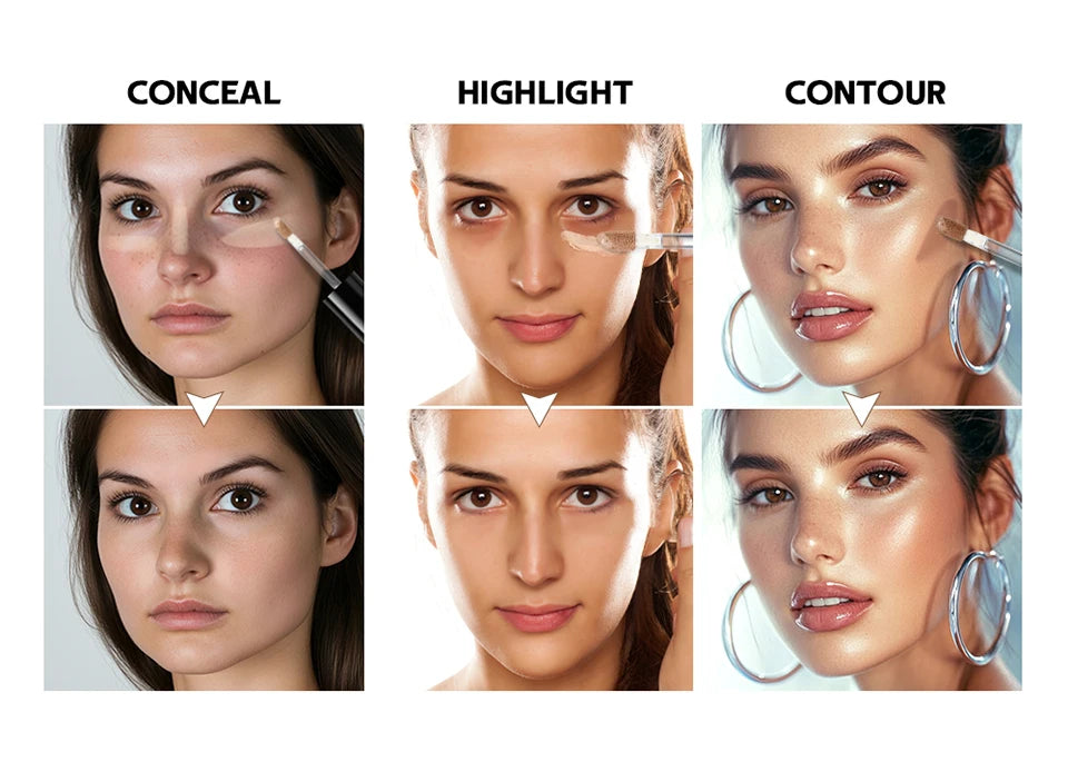 Super Coverage Concealer Multi-Use Cream Oil Free Long Lasting Hydrating Cover Contour Highlight and Retouch Face Makeup