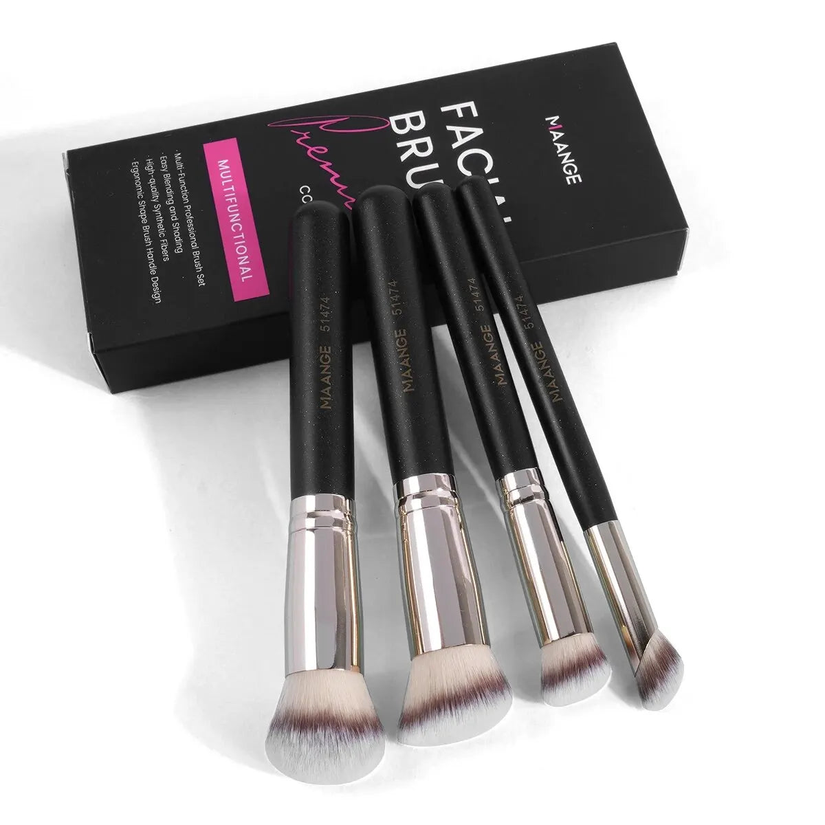 MAANGE 11PCS Makeup Tool Kit 4PCS Makeup Foundation Brushes Powder Puff Makeup Blender Triangle Velvet Powder Air Cushion Puff