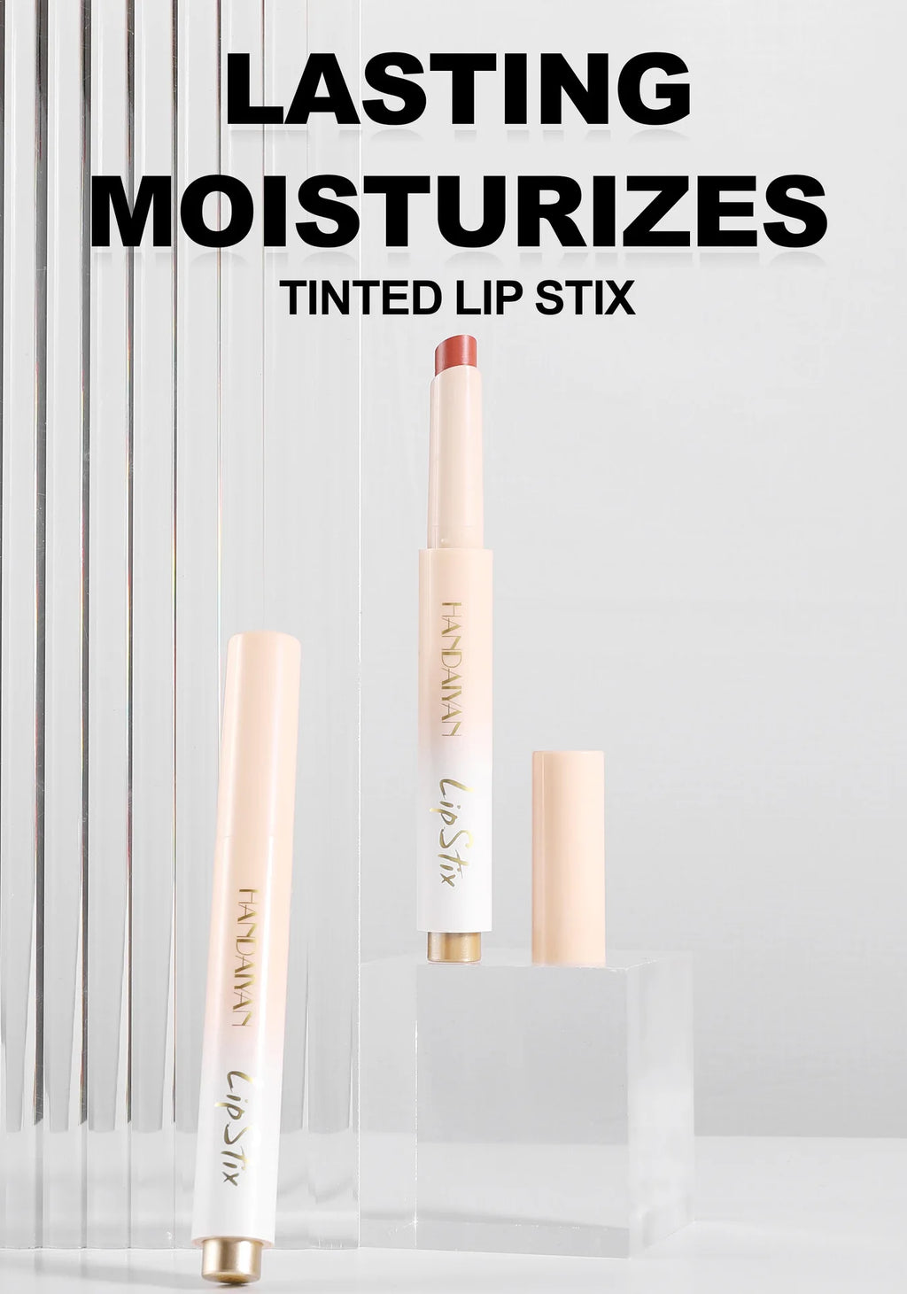 HANDAIYAN 8-color hydrating mirror color pressed lipstick pencil pearl long-lasting moisturizing hydrating lipstick pen