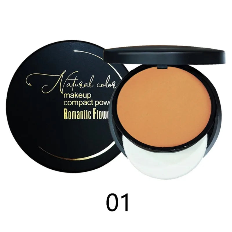 6-color Powder Dark Waterproof Full Coverage Cosmetic Cosmetics Powder Natural Powder Puff Powder Foundation