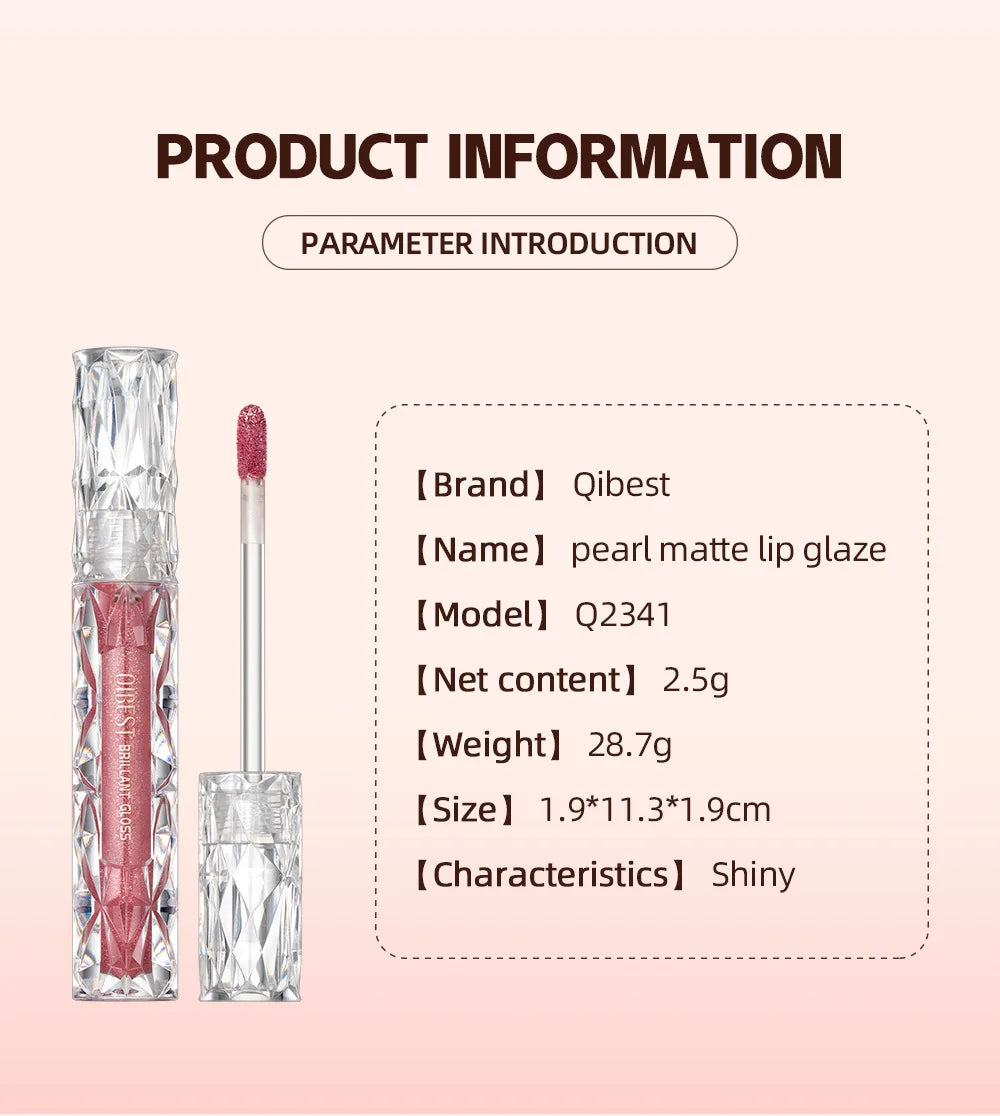 Diamond Shimmer Waterproof Lipgloss 10 Colors Liquid Lipstick Glitter Shiny Pearl Glaze Long Lasting Lip Tint Women Makeup